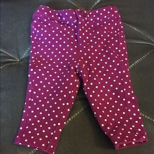 Cherokee Infant Girl Maroon Polka Dot Pants